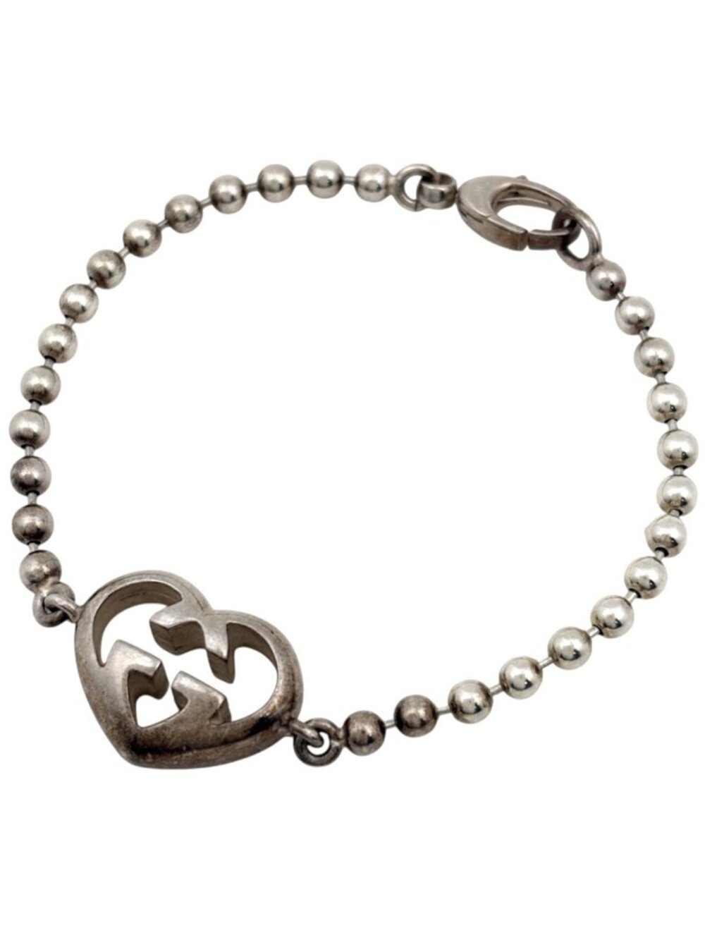 Gucci Bracelet Ball Chain Heart 925 Sterling Silver